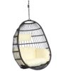 Sunnydaze Penelope Hanging Egg Chair - Resin Wicker - Cream Cushions Sunnydaze Penelope Hanging Egg Chair - Resin Wicker - Cream Cushions