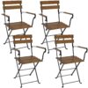 Sunnydaze Basic European Chestnut Wood Folding Bistro Chair with Arms - Set of 4 Sunnydaze Basic European Chestnut Wood Folding Bistro Chair with Arms - Set of 4