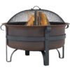 Sunnydaze Steel Cauldron Style Fire Pit with Spark Screen - Bronze - 29-Inch Sunnydaze Steel Cauldron Style Fire Pit with Spark Screen - Bronze - 29-Inch