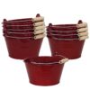 Sunnydaze Galvanized Steel Bucket Planter with Handle - Garnet - Set of 10 Sunnydaze Galvanized Steel Bucket Planter with Handle - Garnet - Set of 10
