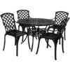 Sunnydaze Patio Table and Chair Set - Cast Aluminum with Crossweave Design Sunnydaze Patio Table and Chair Set - Cast Aluminum with Crossweave Design