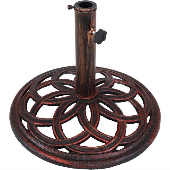 Sunnydaze Celtic Knot Cast Iron Patio Umbrella Base - 17-Inch