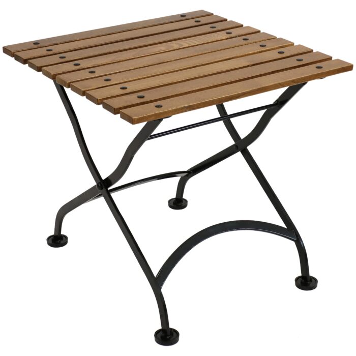 Sunnydaze European Chestnut Wood Folding Square Side Table - 20-Inch