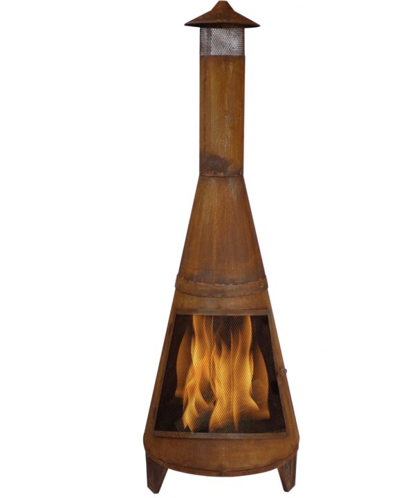 Sunnydaze Rustic Outdoor Wood-Burning Backyard Chiminea Fire Pit - 70-Inch