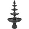 Sunnydaze 4-Tier Grand Courtyard Water Fountain - Black Finish - 80-Inch Sunnydaze 4-Tier Grand Courtyard Water Fountain - Black Finish - 80-Inch