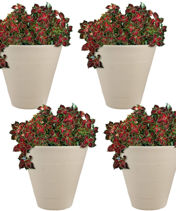 Sunnydaze Walter Outdoor Flower Pot Planter - Beige - 16-Inch - 4-Pack
