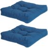 Sunnydaze Set of 2 Tufted Outdoor Seat Cushions - Blue Sunnydaze Set of 2 Tufted Outdoor Seat Cushions - Blue