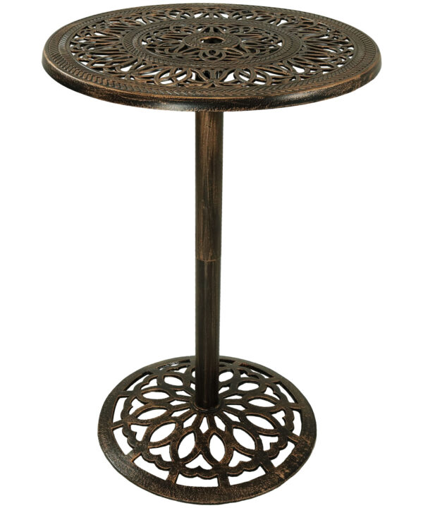 Sunnydaze Round Cast Iron Bar-Height Table - 26-Inch