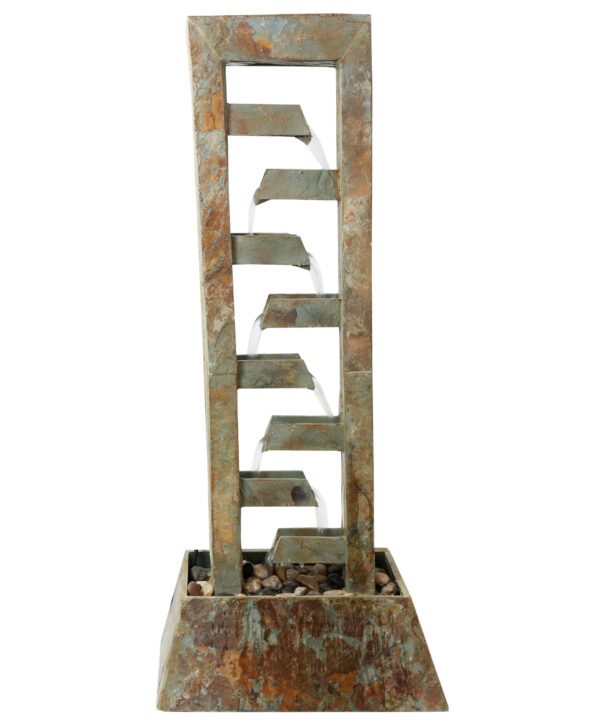 Sunnydaze Stacked Slate Freestanding Garden Water Fountain - 49-Inch