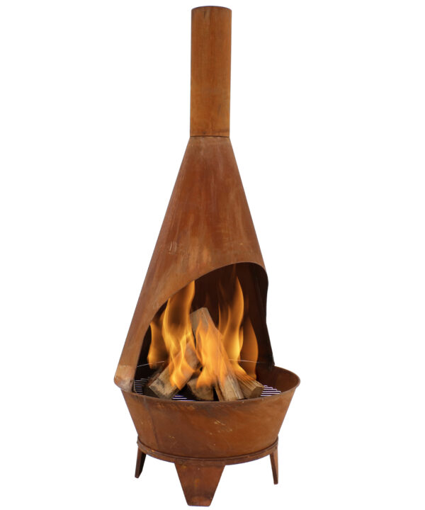 Sunnydaze Rustic Chiminea Wood-Burning Fire Pit - 6-Foot