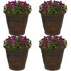 Sunnydaze Arabella Outdoor Flower Pot Planter  - Rust - 16-Inch - 4-Pack