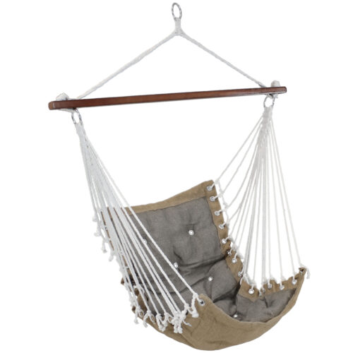 Sunnydaze Tufted Victorian Hammock Swing for Outdoor Use, 300-Pound Weight Capacity, Gray