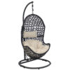 Sunnydaze Cordelia Hanging Egg Chair with Steel Stand Set, Resin Wicker, Large Basket Design, Outdoor Use, Includes Cushion, Beige Sunnydaze Cordelia Hanging Egg Chair with Steel Stand Set, Resin Wicker, Large Basket Design, Outdoor Use, Includes Cushion, Beige