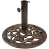 Sunnydaze Cast Iron Patio Umbrella Base with Rose Blossom Design, 16-Inch Diameter, Bronze Sunnydaze Cast Iron Patio Umbrella Base with Rose Blossom Design, 16-Inch Diameter, Bronze