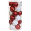 Sunnydaze Merry Medley Plastic 24-Piece Ornament Set - Red and White Sunnydaze Merry Medley Plastic 24-Piece Ornament Set - Red and White