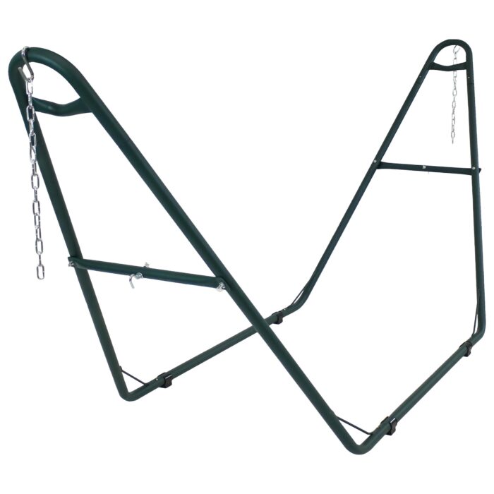 Sunnydaze Universal Multi-Use Heavy-Duty Steel Hammock Stand, 2 Person, Fits Hammocks 9 to 14 Feet Long, 550-Pound Capacity, Green