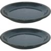 Sunnydaze Ceramic Planter Saucer - Forest Lake Green - 9-Inch - Set of 2 Sunnydaze Ceramic Planter Saucer - Forest Lake Green - 9-Inch - Set of 2