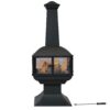 Sunnydaze Outdoor Wood Burning 360-Degree View Black Steel Chiminea - 57-Inch Sunnydaze Outdoor Wood Burning 360-Degree View Black Steel Chiminea - 57-Inch