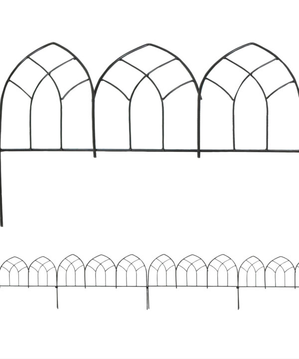 Sunnydaze Set of 5 Narbonne Style Steel Decorative Border Fence - 23-Inch