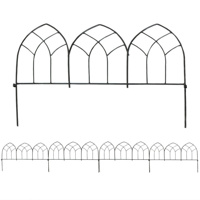 Sunnydaze Set of 5 Narbonne Style Steel Decorative Border Fence - 23-Inch