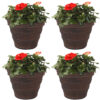 Sunnydaze Laurel Outdoor Flower Pot Planter - Rust - 13-Inch - 4-Pack Sunnydaze Laurel Outdoor Flower Pot Planter - Rust - 13-Inch - 4-Pack