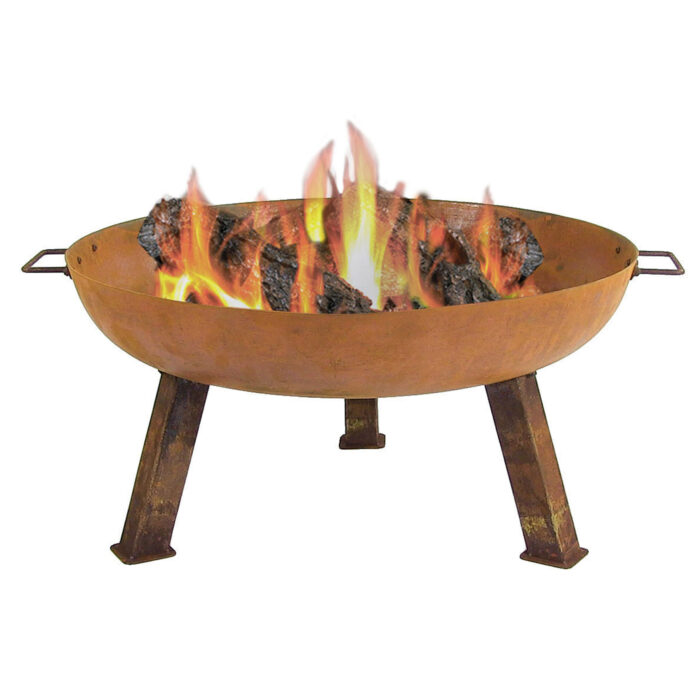 Sunnydaze Rustic Cast Iron Fire Pit Bowl, Rust, 30-Inch