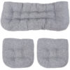 Sunnydaze Tufted Olefin 3-Piece Indoor/Outdoor Settee Cushion Set - Gray
