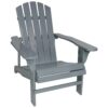 Sunnydaze Coastal Bliss Wooden Adirondack Chair - Gray
