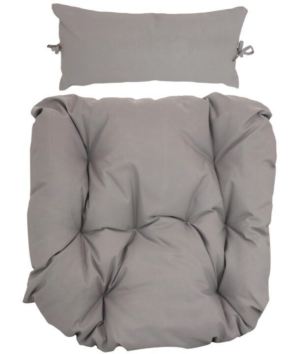 Sunnydaze Replacement Seat Cushion and Headrest Pillow for Danielle Egg Chair, Gray