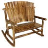 Sunnydaze Rustic Wooden Log Cabin Rocking Loveseat - 500-Pound Capacity Sunnydaze Rustic Wooden Log Cabin Rocking Loveseat - 500-Pound Capacity