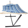 Sunnydaze Rope Hammock, 12-Foot Stand, and Pad and Pillow Set - Misty Beach Sunnydaze Rope Hammock, 12-Foot Stand, and Pad and Pillow Set - Misty Beach