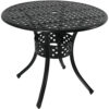 Sunnydaze Black Cast Aluminum Round Dining Table - 33 Inch Sunnydaze Black Cast Aluminum Round Dining Table - 33 Inch