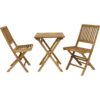 Sunnydaze Nantasket 3-Piece Teak Folding Outdoor Bistro Set