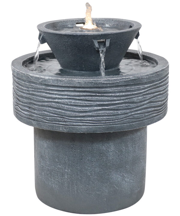 Tranquil Streams Resin Outdoor Water Fountain with LED Lights