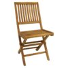Sunnydaze Nantasket Teak Outdoor Folding Patio Chair with Slat back - 1 Chair