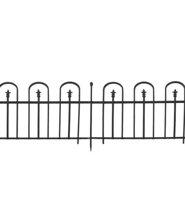 Sunnydaze Set of 2 Strasbourg Steel Decorative Border Fence with Posts - 37-Inch