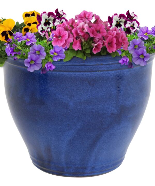 Sunnydaze Studio Ceramic Indoor/Outdoor Planter - Imperial Blue - 18-Inch