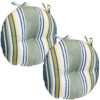 Sunnydaze Polyester Round Patio Seat Cushions - Set of 2 - Earth Tone Stripes Sunnydaze Polyester Round Patio Seat Cushions - Set of 2 - Earth Tone Stripes