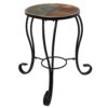Sunnydaze Mosaic Slate Tile Side Table/ Plant Stand - Steel Frame - 12-Inch