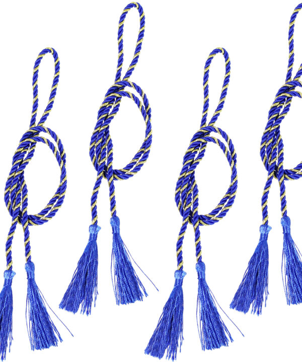 4 Rope Tiebacks with Tassels - Blue