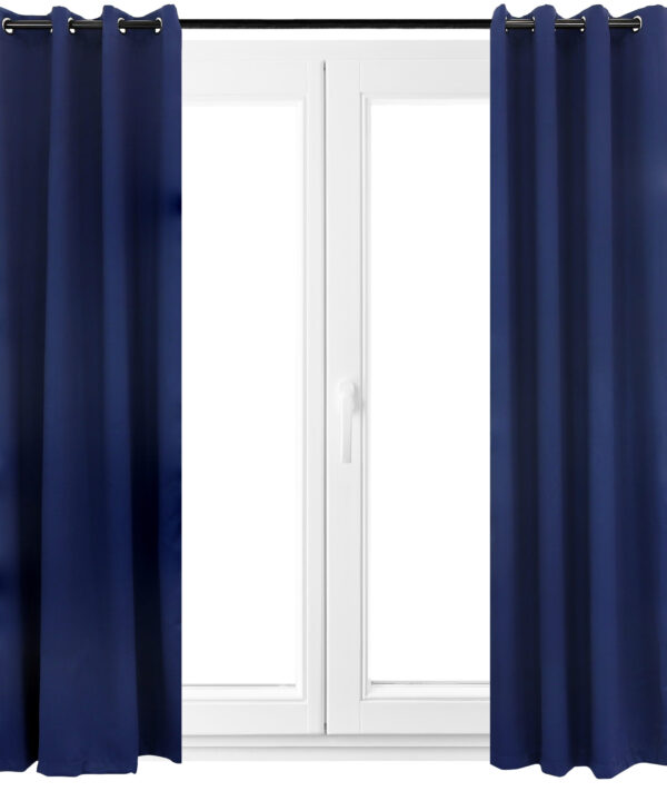 2 Indoor/Outdoor Blackout Curtain Panels with Grommet Top - 52 x 108 in (1.32 x 2.74 m)  - Blue