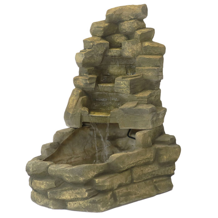 Sunnydaze Electric Outdoor Stone Falls Water Fountain - 37-Inch