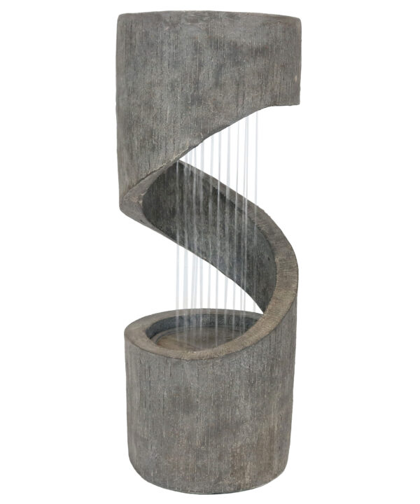 Sunnydaze Showering Spiral Water Fountain with LED Light - 31-Inch