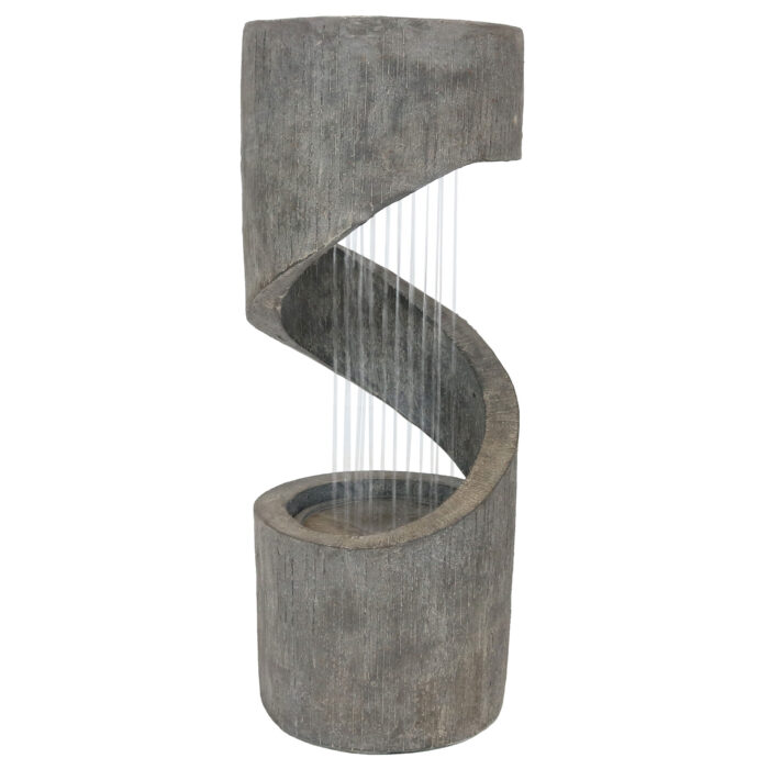 Sunnydaze Showering Spiral Water Fountain with LED Light - 31-Inch