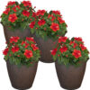 Sunnydaze Anjelica Outdoor Flower Pot Planter - Rust - 24-Inch - 4-Pack Sunnydaze Anjelica Outdoor Flower Pot Planter - Rust - 24-Inch - 4-Pack