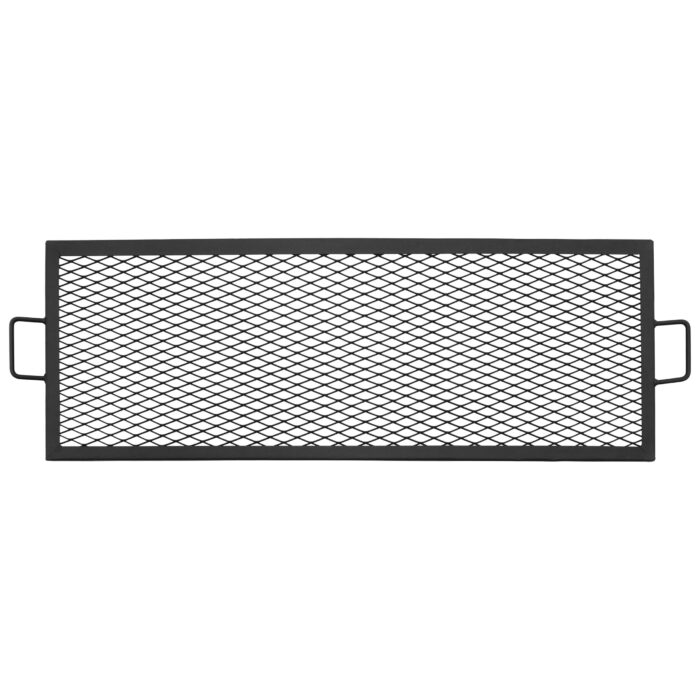 Sunnydaze X-Marks Rectangle Fire Pit Cooking Grill, 36-inch x 15-inch