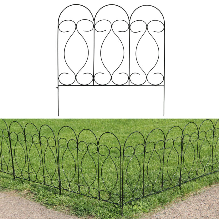 Sunnydaze Traditional Border Fence Set - 5-Piece
