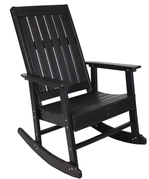 Sunnydaze Rustic Comfort Outdoor Rocking Chair - 300 lb Capacity - Black