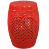 Sunnydaze Marrakesh Lattice Ceramic Decorative Garden Stool - Red - 17.75" Sunnydaze Marrakesh Lattice Ceramic Decorative Garden Stool - Red - 17.75"