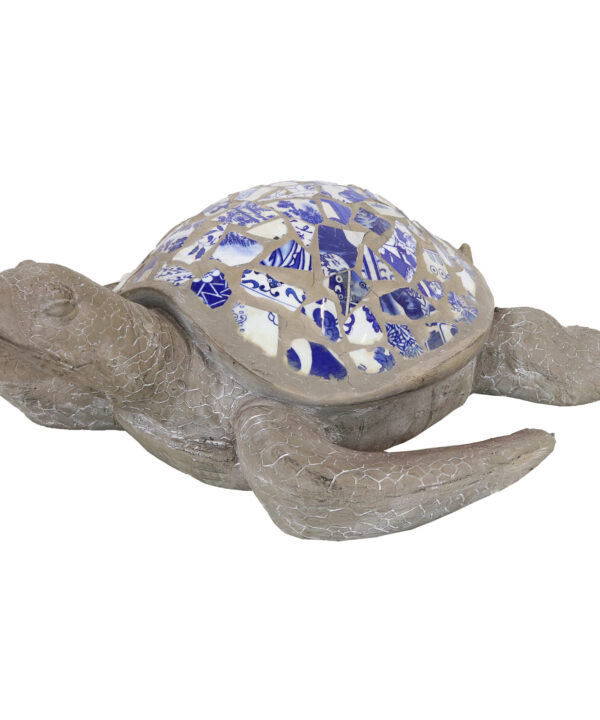 Sunnydaze Sofia the Sophisticated Concrete Mosaic Sea Turtle Statue - 20-Inch